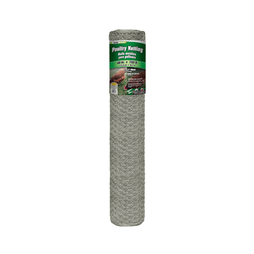 Poultry Netting 48" H X 1800" L Steel Silver