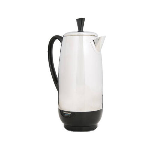 Farberware FCP412 12-Cup Percolator, Black/Silver