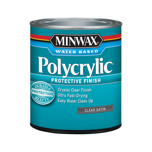 Polycrylic 4444 Protective Finish Paint, Liquid, Crystal Clear, 0.5 pt, Can