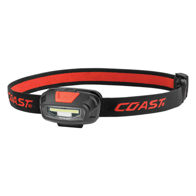 COAST 21597 Headlight, AAA Battery, LED Lamp, 250 Lumens, 68 ft Beam Distance, 13 hr Run Time, Black