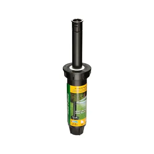 1800 Pressure Regulated Pop-Up Sprinkler, 1/2 in Connection, FNPT, 4 in H Pop-Up, 8 to 15 ft Black