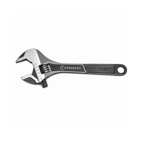 Adjustable Wrench, 8 in OAL, 1-1/8 in Jaw, Alloy Steel, Black Phosphate