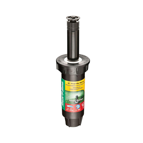 12SA Mini Pop-Up Rotor Sprinkler, 1/2 in Connection, Female Thread, 4 in H Pop-Up, 13 to 18 ft Black