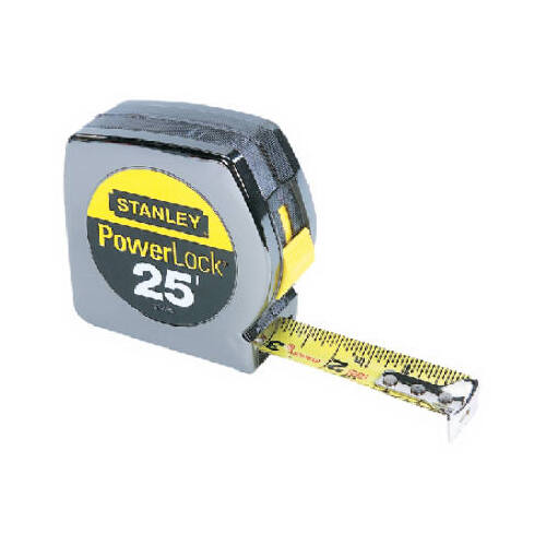 Stanley 33-425 Tape Measure PowerLock 25 ft. L X 1" W Chrome