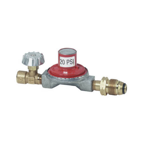 High Pressure Regulator 1/4" D X 1/4" D Brass/Plastic Gold