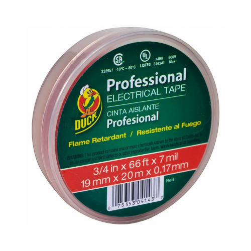 Electrical Tape Professional Grade 3/4" W X 66 ft. L Red Vinyl Red - pack of 12