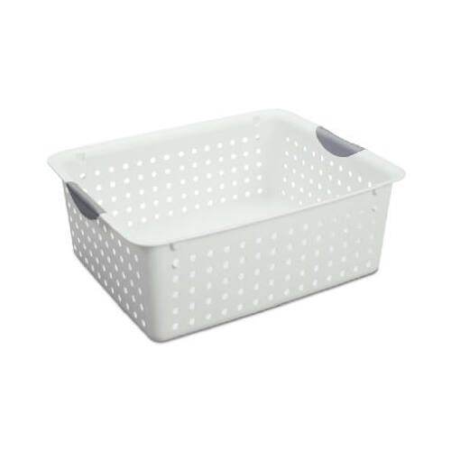 Sterilite 16268006 Ultra Storage Basket, 1.5 cu-ft Capacity, Plastic, White