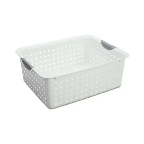 Ultra Storage Basket, 1.5 cu-ft Capacity, Plastic, White - pack of 6