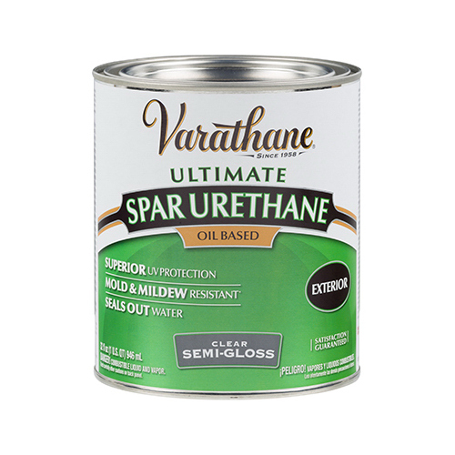 Varathane 242186H Spar Urethane Ultimate Semi-Gloss Clear Oil-Based 1 qt Clear