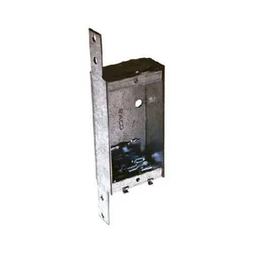 Switch Box, 1 -Outlet, 1 -Knockout, 1/2 in Knockout, Steel, Gray, Galvanized, Bracket Mounting