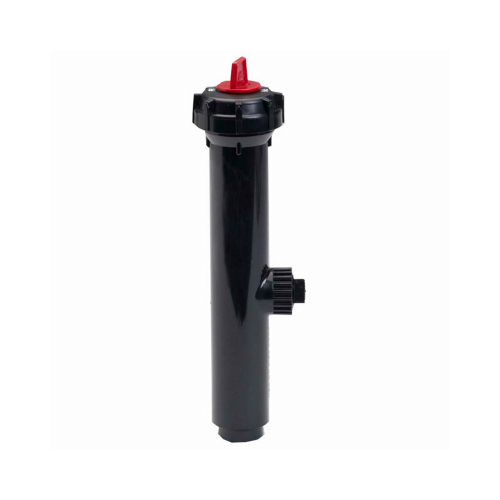 570Z Pro Pressure Regulated Sprinkler Pop-Up Body, 1/2 in Connection, FNPT, 6 in H Pop-Up, Plastic Black