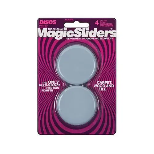Magic Sliders 04060 2-3/8 In. Round Adhesive Furniture Glide,(4-Pack) Gray