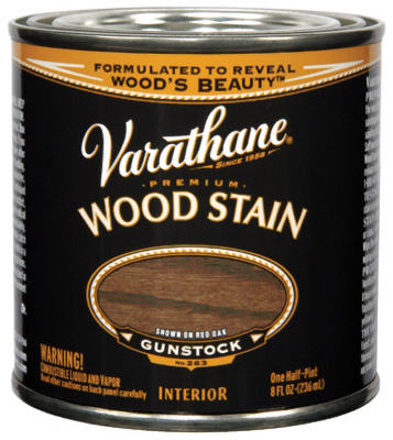 Varathane 211805 Wood Stain Semi-Transparent Gunstock Oil-Based Urethane Modified Alkyd 0.5 pt Gunstock