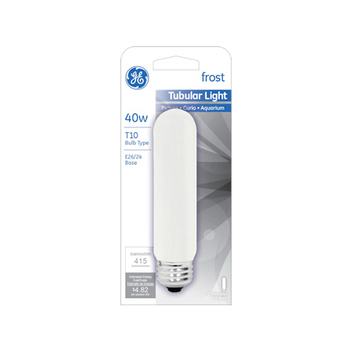 GE 45145 Incandescent Bulb 40 W T10 Tubular E26 (Medium) Warm White Frosted