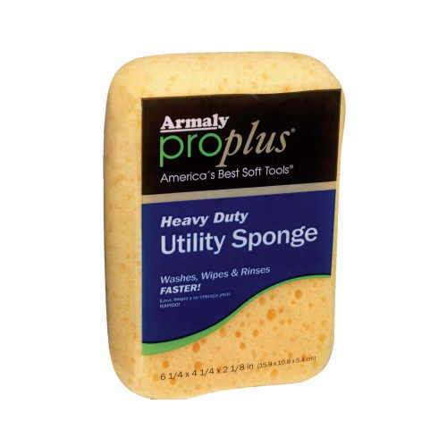 0 Utility Sponge, 6-1/4 in L, 4-3/4 in W, 2-1/2 in Thick, Polyester