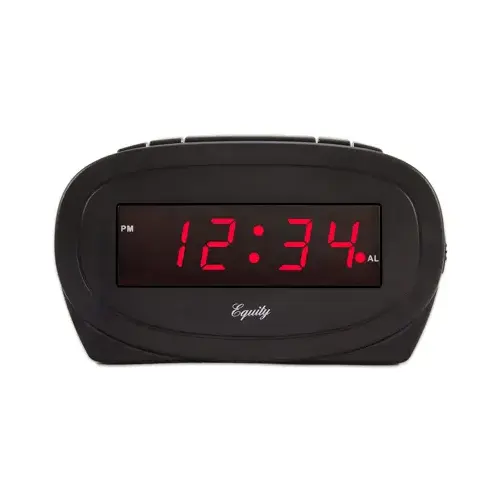 Alarm Clock Equity 1.85" Black/Red LED Plug-In Black/Red