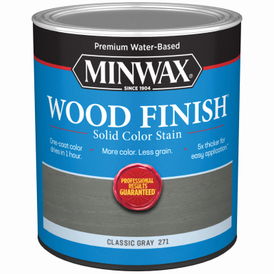 Minwax 108210000 Interior Wood Stain, Solid Stain, Classic Gray, Liquid, 32 fl-oz