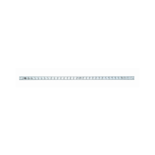 JOHNSON J236 Yardstick, SAE Graduation, Aluminum, Clear, 1-1/8 in W, 0.075 in Thick