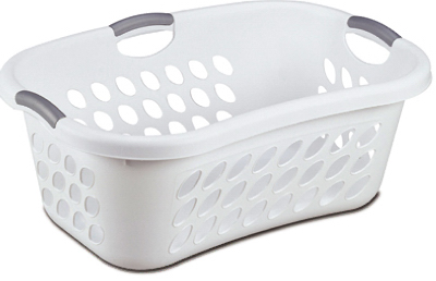 Sterilite 12108006 Ultra Laundry Basket, 1.25 bu Capacity, Plastic, White, 1-Compartment