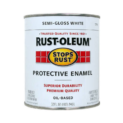 RustOleum 7797502 Protective Paint Stops Rust SemiGloss White Oil