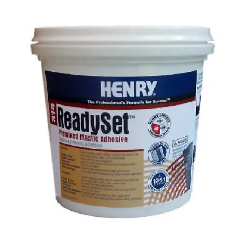 HENRY 12255 Henry ReadySet Multi-Purpose Ceramic Tile Adhesive, 1 Qt. Off-White