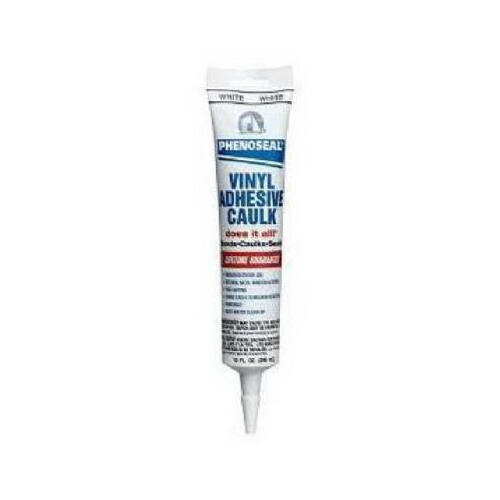 PHENOSEAL 00101 Vinyl Adhesive Caulk, White, 48 hr Curing, -20 to 180 deg F, 5.5 oz Cartridge - pack of 15