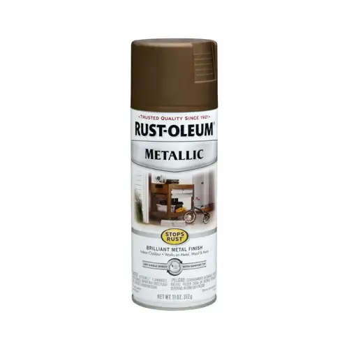 STOPS RUST Metallic Spray Paint, Metallic, Antique Brass, 11 oz, Aerosol Can