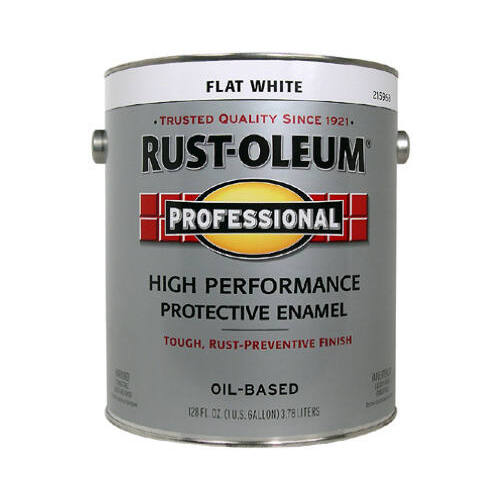 PROFESSIONAL Protective Enamel, Flat, White, 1 gal Can