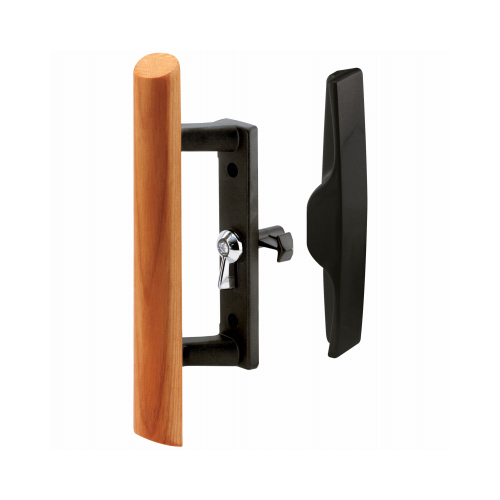 Handle Set, Die-Cast/Wood, Wood, 1 in Thick Door