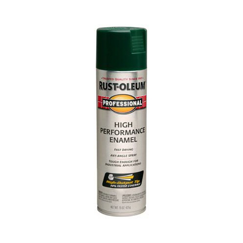 High Performance Enamel Spray Paint, Gloss, Hunter Green, 15 oz, Aerosol Can - pack of 6