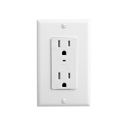 Electrical WiFi Outlet Wi-Fi Smart Home 15 amps 125 V Duplex White White