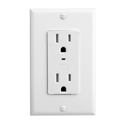 Globe Electric 50024 Electrical WiFi Outlet Wi-Fi Smart Home 15 amps 125 V Duplex White White