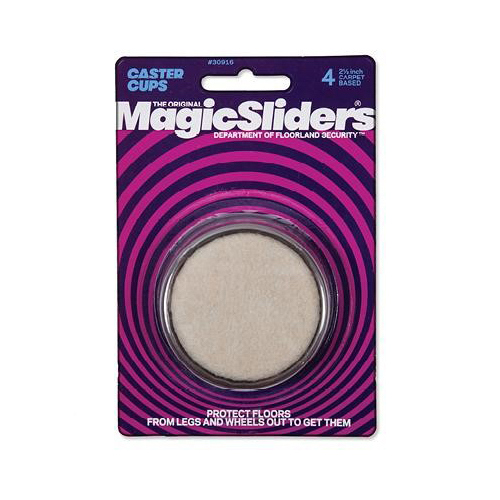 Magic Sliders 30916-XCP4 Caster Cups Carpet Based Oatmeal Round 2-1/2" W X 2-1/2" L Oatmeal - pack of 4