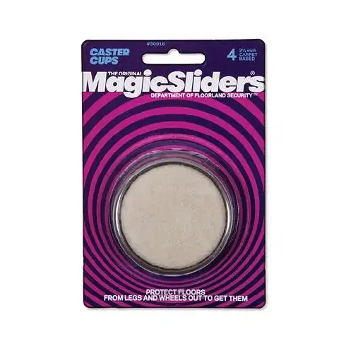 Magic Sliders 30916-XCP4 Caster Cups Carpet Based Oatmeal Round 2-1/2" W X 2-1/2" L Oatmeal - pack of 4