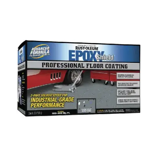 EPOXYSHIELD Floor Coating Kit, Semi-Gloss, Dark Gray, Liquid