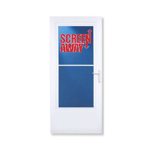 Screen Away Storm Door, 36 in W, 81 in H, White