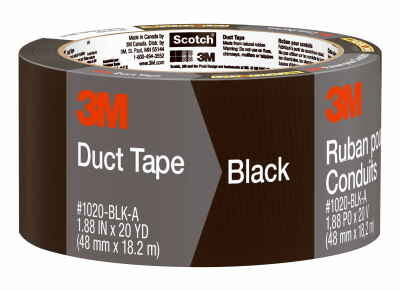 SCOTCH 3920-BK Duct Tape, 20 yd L, 1.88 in W, Black