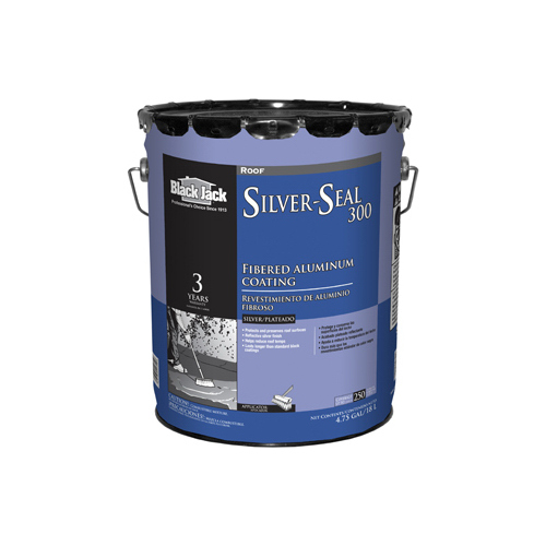 Black Jack 5175-A-30 Roof Coating Silver Seal 300 Gloss Silver Fibered Aluminum 4.75 gal Silver