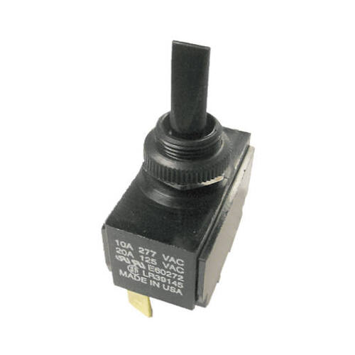 GB GSW-114 Toggle Switch, 125/277 VAC, SPDT, Spade Terminal, Plastic Housing Material, Black