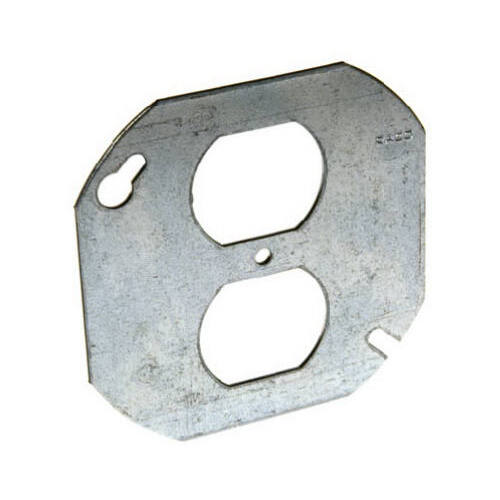 RACO 731 Electrical Box Cover, 0.063 in L, 3.63 in W, Octagonal, 1 -Gang, Steel, Galvanized