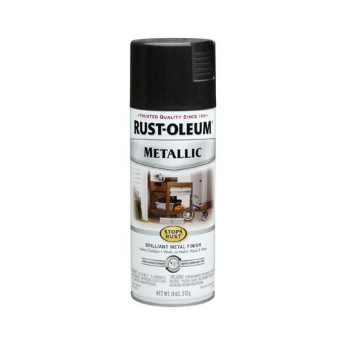 Rust-Oleum 7250-830 STOPS RUST Metallic Spray Paint, Metallic, Black ...