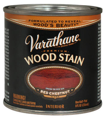 Varathane 211802 Wood Stain Semi-Transparent Red Chestnut Oil-Based Urethane Modified Alkyd 0.5 pt Red Chestnut