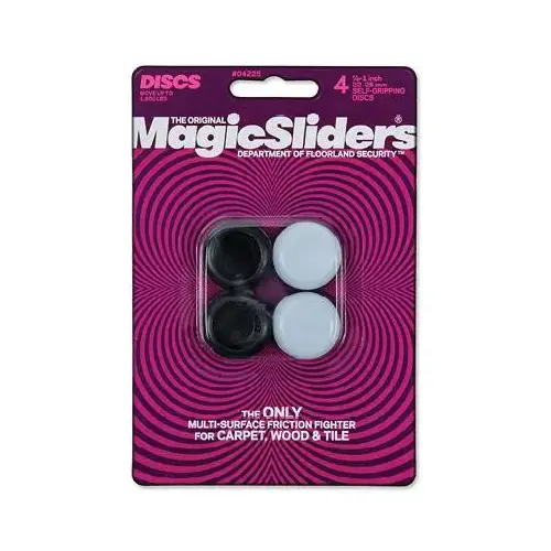 Magic Sliders 04225 7/8 In. Round Grip Tip Furniture Glide,(4-Pack) Gray