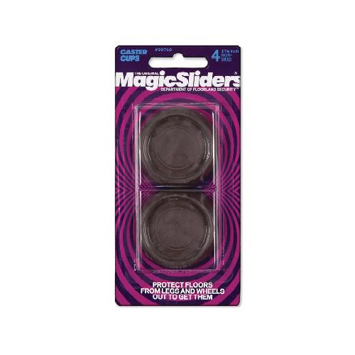 Magic Sliders 39719-XCP6 Caster Cup Plastic Brown Round 1-11/16" W X 1-11/16" L Brown - pack of 6