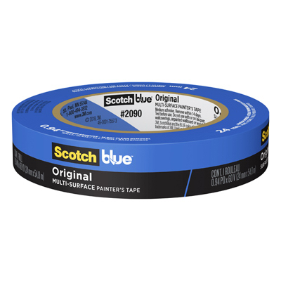 3M 2090-24EC Original Painter's Tape 0.94" W X 60 yd L Blue Medium Strength Blue