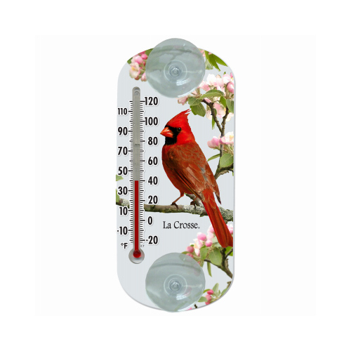 La Crosse 204-1081 Window Thermometer Cardinal Plastic Multicolored 8.8" Multicolored