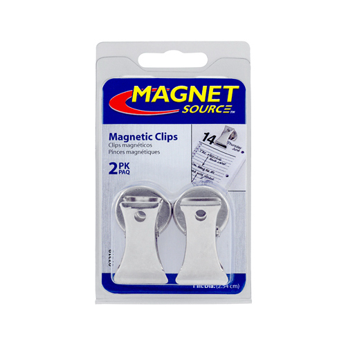 Magnet Source 07219 Magnetic Clips 1.8" L X 1" W Silver Clip 3 lb. pull Silver