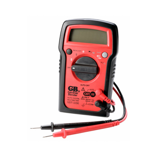 Multimeter, 500 VAC, 600 VDC, 20 MOhm, Digital, LCD Display, Red