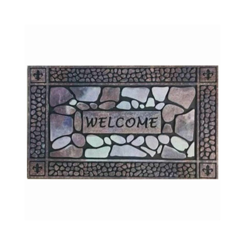 Sports Licensing Solutions 58781 Floor Mat 18" W X 30" L Multicolored Pebble Welcome Rubber Multicolored