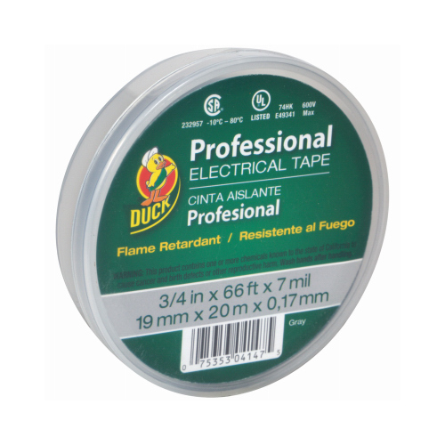 Electrical Tape Professional Grade 3/4" W X 66 ft. L Gray Vinyl Gray